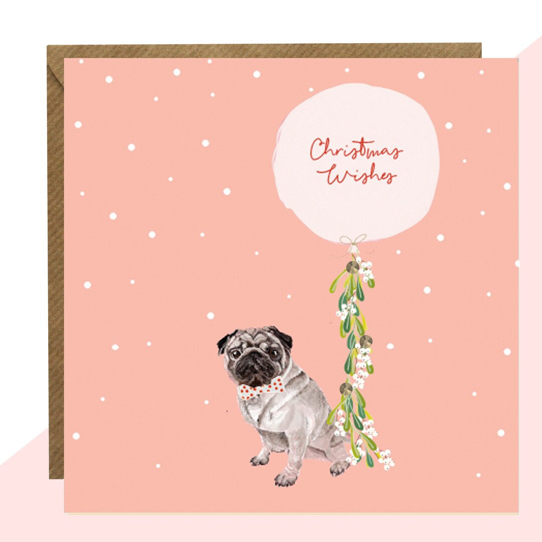 Pug Christmas Card - Etsy