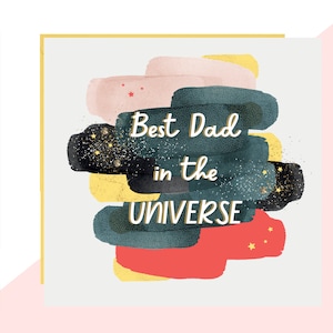 Best Dad In The Universe Card - Fini avec des cristaux fabriqués à la main