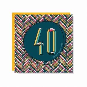 Alter 40 Konfetti + Streusel Geburtstagskarte - Fertig mit Kristallen