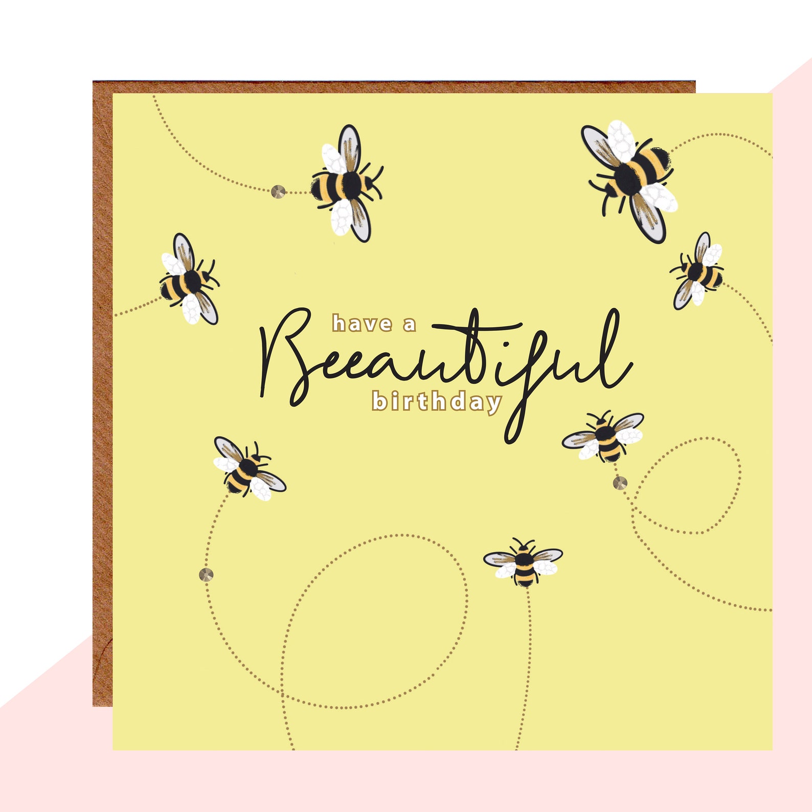 Beeautiful Birthday Card Bee Birthday Card Finished With Hand Crafted