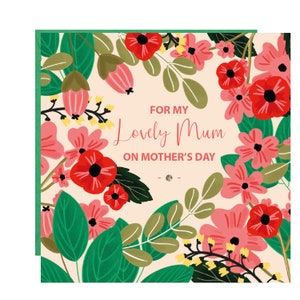 Schöne Mama Floral Karte - Mama Karte - Muttertagskarte - Muttertagskarte - Fertig mit handgefertigten Kristallen