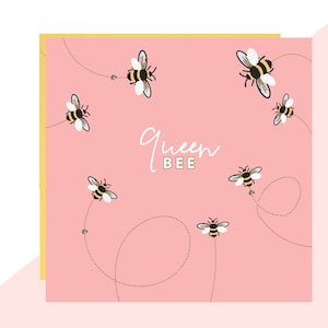 Queen Bee Card - Bienen Geburtstagskarte - Muttertagskarte - Just Because Karte - Karte für Sie - Schwester - Freundin - handgemachte Kristalle