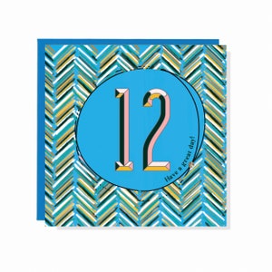 12 ans Confetti + Sprinkles Carte d’anniversaire - Fini avec des cristaux