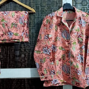 M size floral print nacht gesloten pyjama set&#39;s voor vrouwen avond loungewear jurk pyjama jurk katoenen pyjama set kimono gewaad kamerjas