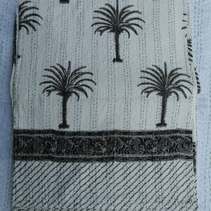 gray tree print indian handblock decoratives kantha throws,kantha quilt,bedspreads,coverlet multiple sizes available.
