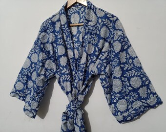 Best selling Indian Kimono Robes Japanese Kimono Bridesman Robes Kimono Cardigan Beach Wear Cotton Robe Floral Kimono Night Costume Delivery