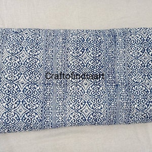 Block Print, Indian Cotton Kantha Quilt, Bedding Bedcover, Queen Size Cotton Quilt, Bohemian Bedspread, Coverlet Queen Quilt, Throw Kantha