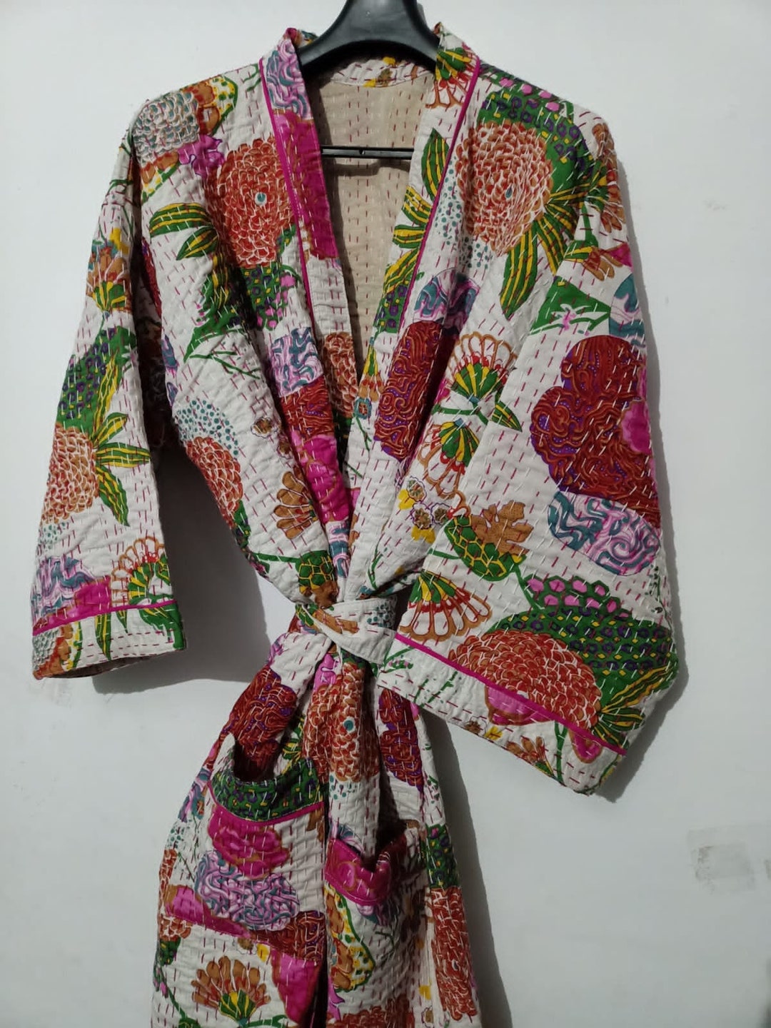 Kimono Winter Robes Ikat Print House Coat Women and Mens Over - Etsy