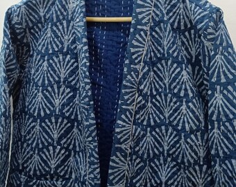 Block Kimono Robe Boho Jacket Kantha Kimono Cardigan Satin Kimono Kimono Robe Kantha Kimono Robe For Women
