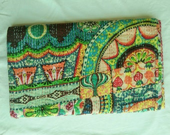 Patchwork New Indian handmade kantha quilt gudri blanket bedspread throw size-multi