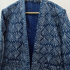 40 inch long Kantha Jacket Kantha Work Indian Handmade Kimono Robes Japanese Kimono Bridesman Robes Kimono Cardigan Beach Wear L Size