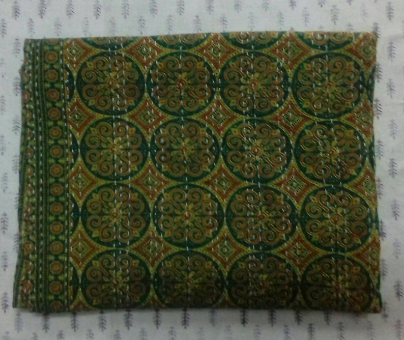 New rajasthani pattern kantha bedspread pure cotton throw multiple size with smooth touch perfect for winter season