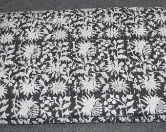 Indiano Handblock Kantha trapunta copriletto coperta copriletto Throw Bedcover Kantha Throw queen size