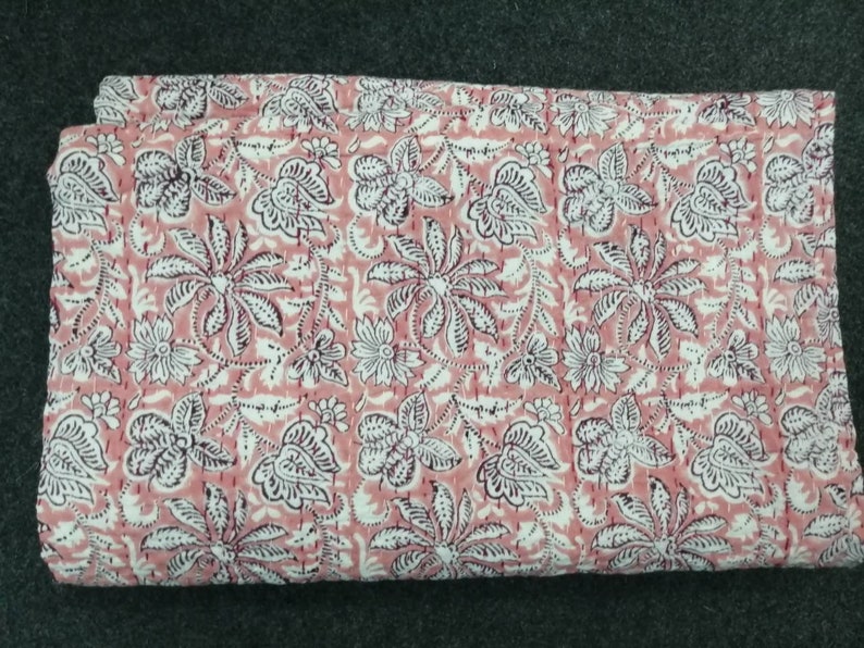 New Rajasthani Pattern Kantha Bedspread Pure Cotton Throw Etsy