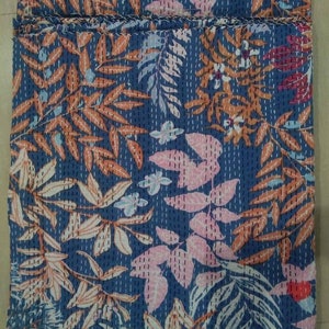 Colcha de cama indiana com estampa floral Kantha Colcha de cama Colcha de cama Kantha Lance Colcha Queen Size Colcha King Size Colcha Twin Size Boho