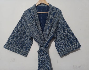 Kantha Work Indian Handmade Kimono Robes Japanese Kimono Bridesman Japanese kimono Delivery Gown Cotton Robe Indian Kimono Robes Japanese