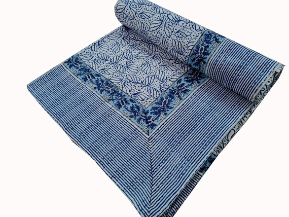 Floral kantha quilt Indian handmade Bedcover kantha bedcover,throw indian handmade quilt multiple size