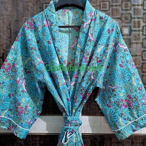Floral Print Kimono Robe Kimono Cardigan Robe For Women Japanese kimono Satin Robe Cotton Kimono Long Dressing gown Kimono