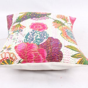 Pillowcases Indian handmade new floral print kantha cushion cover size 16x16