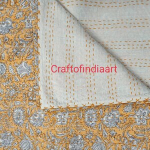 Quilt For Sale Indian Kantha Quilt Bedding Bedcover Queen Size Cotton Bedspread Vintage Coverlet Bohemian Kantha