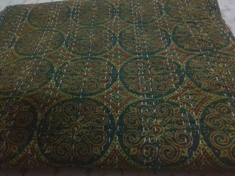 New rajasthani pattern kantha bedspread pure cotton throw multiple size with smooth touch perfect for winter season