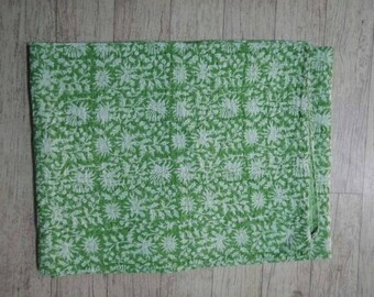 Green floral Indian handmade kantha quilt kantha bedspread bedcover coverlet perfect bed matching kantha throw size multi