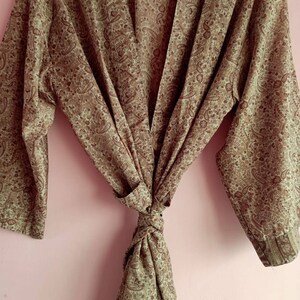 Vintage Silk Saree Kimono Robe For Women Bridesmaid Robes Japanse gewaden Kimono Cardigan Beach Wear Cotton Robe Saree Kimono Night Kostuum