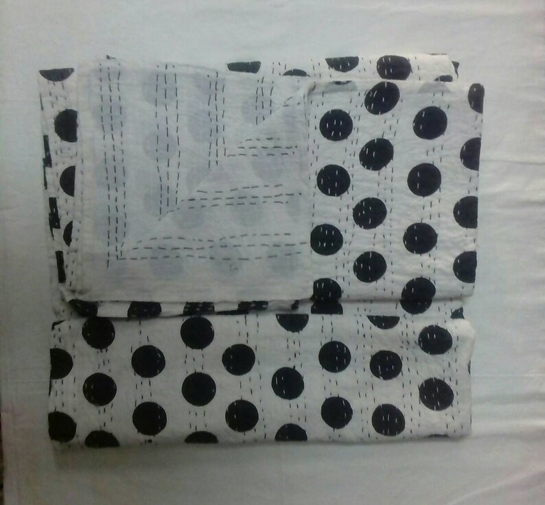 coverlet blanket bedspread size New indian quilt handmade polka dot print kantha quilt gudri,bedcover multiple