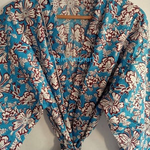Indian Cotton Kimono Robe Kimono Cardigan Robe For Women Japanese kimono Satin Robe Cotton Kimono Long Dressing gown Plus Size Robe