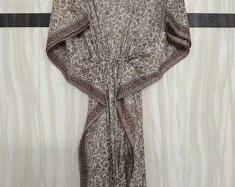 Zijden Kaftan Jurk Indiase zomer kaftan jurk Boho Silk Kaftan Maxi jurk lange Kaftan jurk zijden jurk