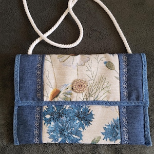 Bolso bandolera, bolso de hombro, bolso de mujer, hecho a mano, tejidos naturales, tapiz de algodón, cordón de algodón