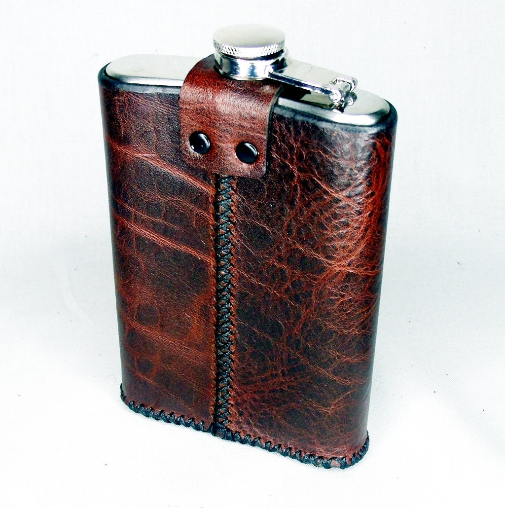 Hip Flask with Leather Cover