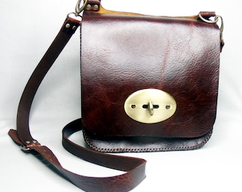 Brown Waxed Leather Conductor Bag