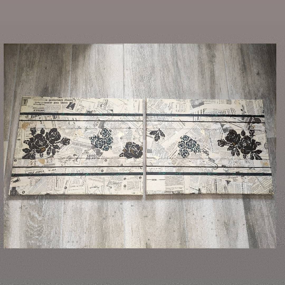 Tableau Roses Journaux