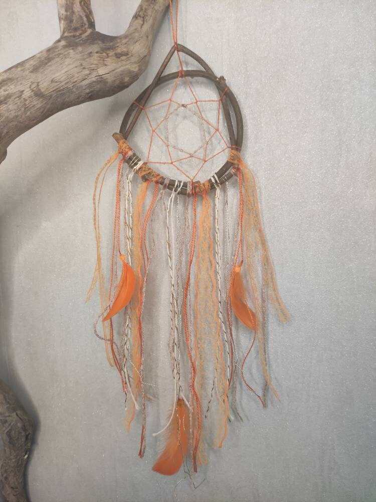 Attrape Rêve Naturel Orange Doré