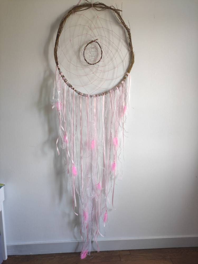 Grand Attrape Rêve Rose 2 Mètres