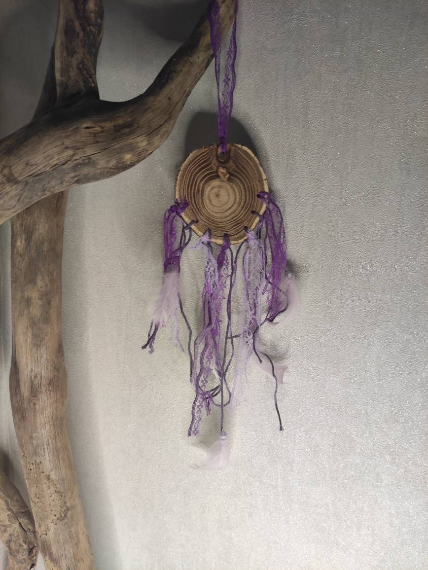 Petit Attrape Rêve Violet N2 en Bois