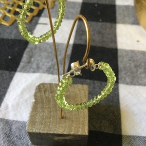 14K Solid Gold Peridot Earring August Birthstone Colors Screw