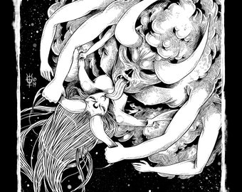Demon Art Print Kiss (Atlantisvampir)