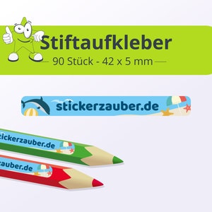 Namensaufkleber für Stifte - Delphin, 90 Stück - Stiftsticker