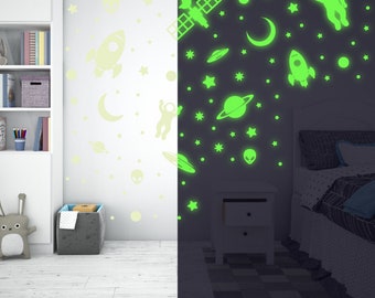 Luminous stickers - wall stickers, 107 pieces - wall sticker space design