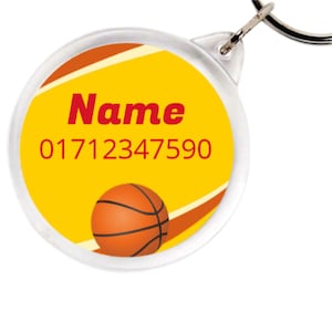 Anhänger Notfallnummer - Basketball - Notfallanhänger mit Namen