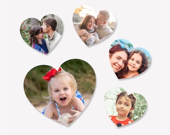 Photo sticker in heart shape, 15 pieces