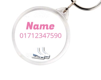 Reflective Pendant Emergency Number - Skates - Emergency Trailer with Name