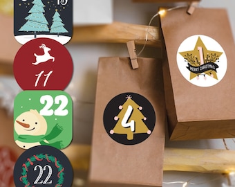 Stickers for Advent calendars - 24 pieces