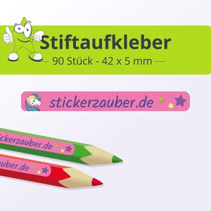 Namensaufkleber für Stifte - Einhorn, 90 Stück - Stiftsticker