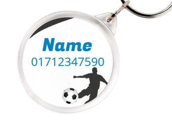 Reflective pendant emergency number - Football - Emergency trailer with name