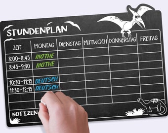 Stundenplan aus Tafelfolie - Dinosaurier