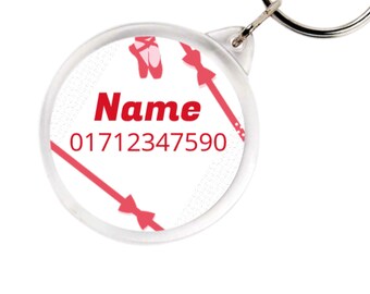 Reflective Pendant Emergency Number - Ballet - Emergency Trailer with Name