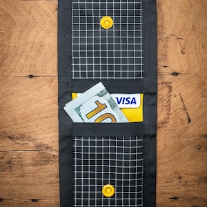 Ultralight Mini Pouch / Trail Wallet / Airpod Case / Accessory Pouch / Black Gridstop